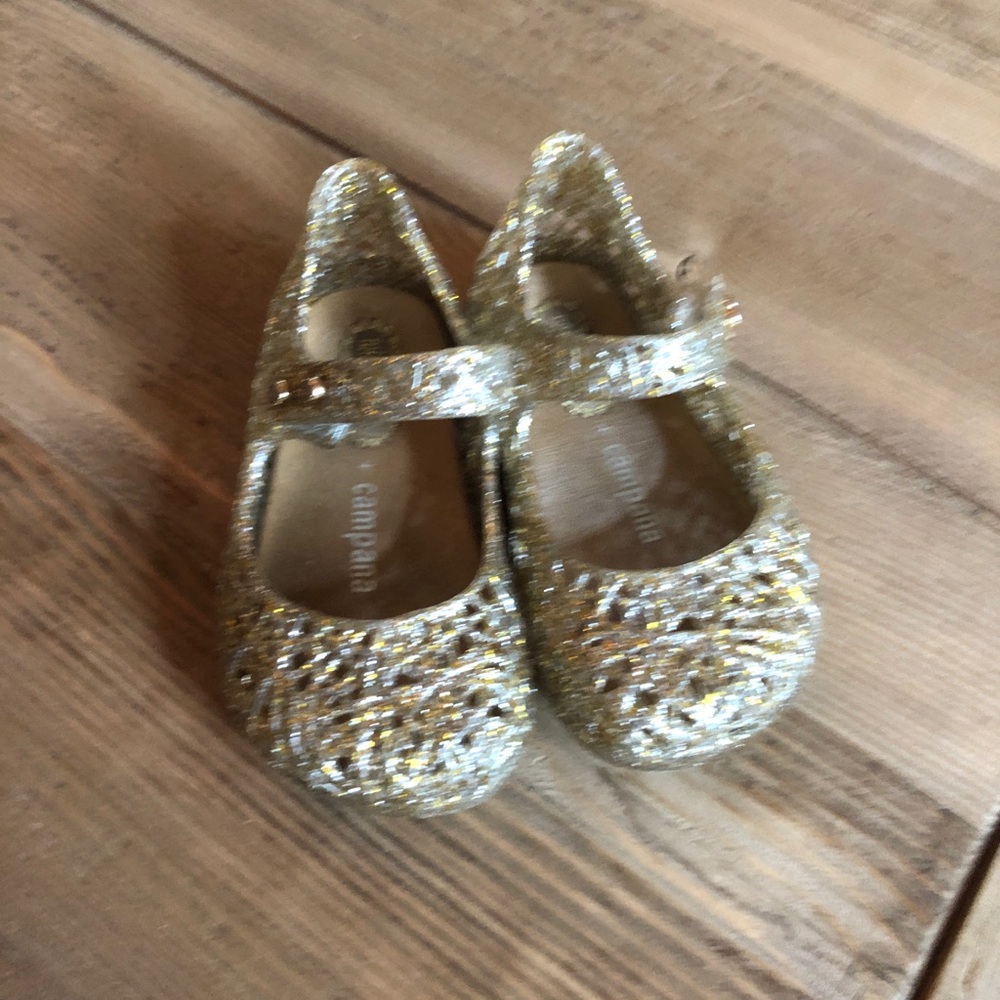 Mini Melissa gold shoes